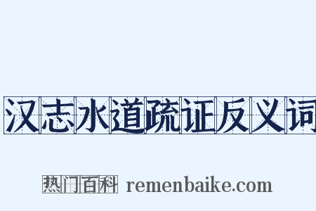 汉志水道疏证反义词是什么意思的图片